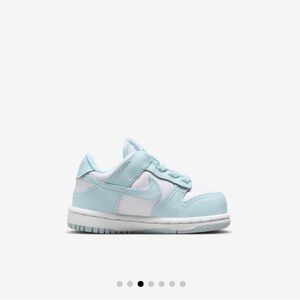 NEW Nike Baby Dunk Low White and Glacier Blue Size 4